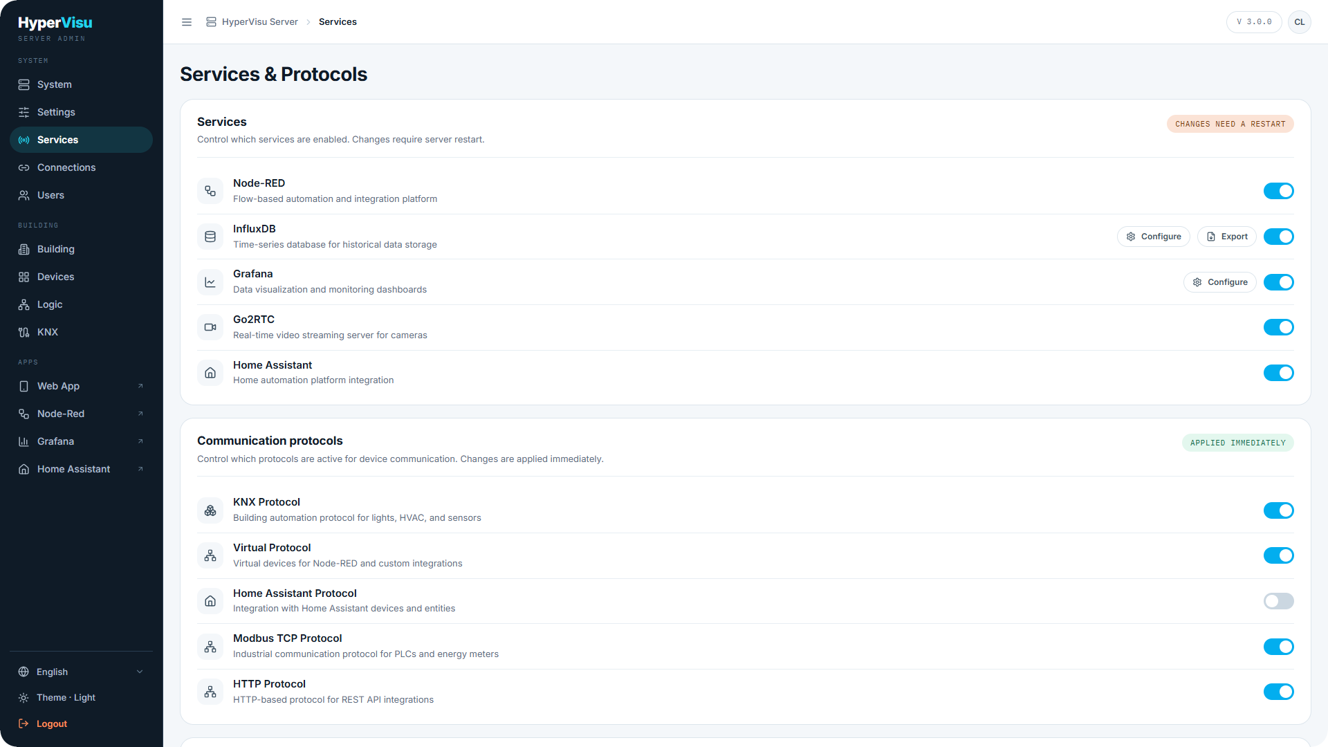 The Services page in a desktop browser.