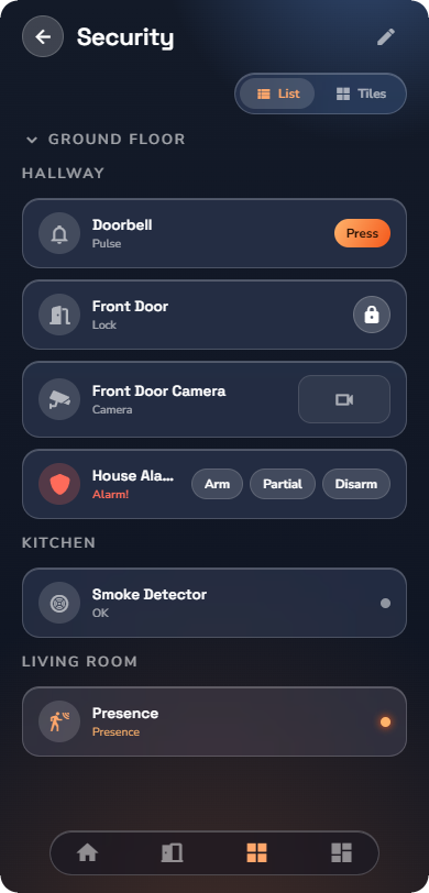 Phone, two Digital input rows — Phone layout.