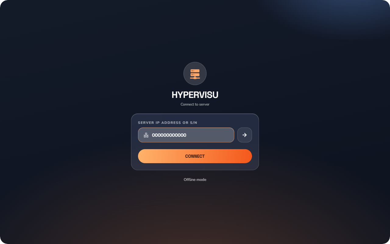 Connect screen — Tablet layout.