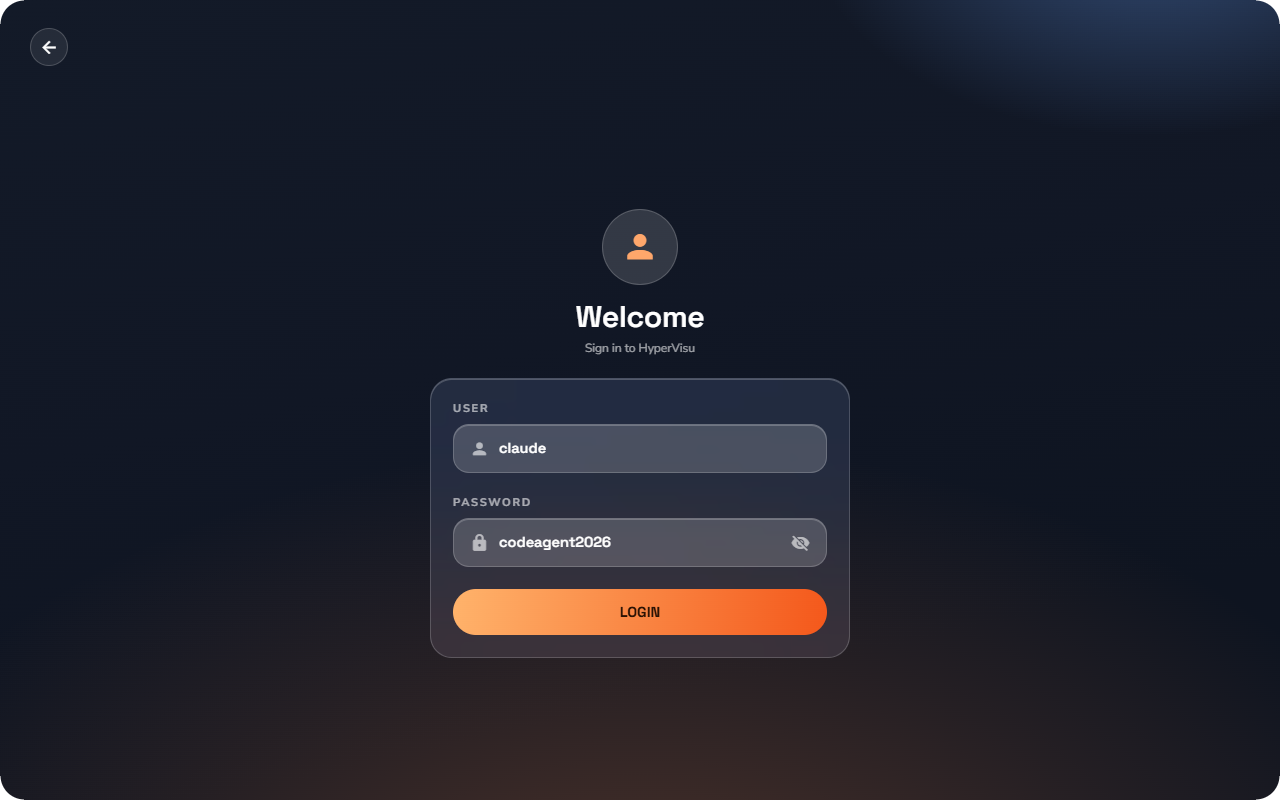 Login screen — Tablet layout.