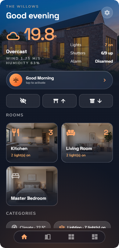 Home screen — Phone layout.